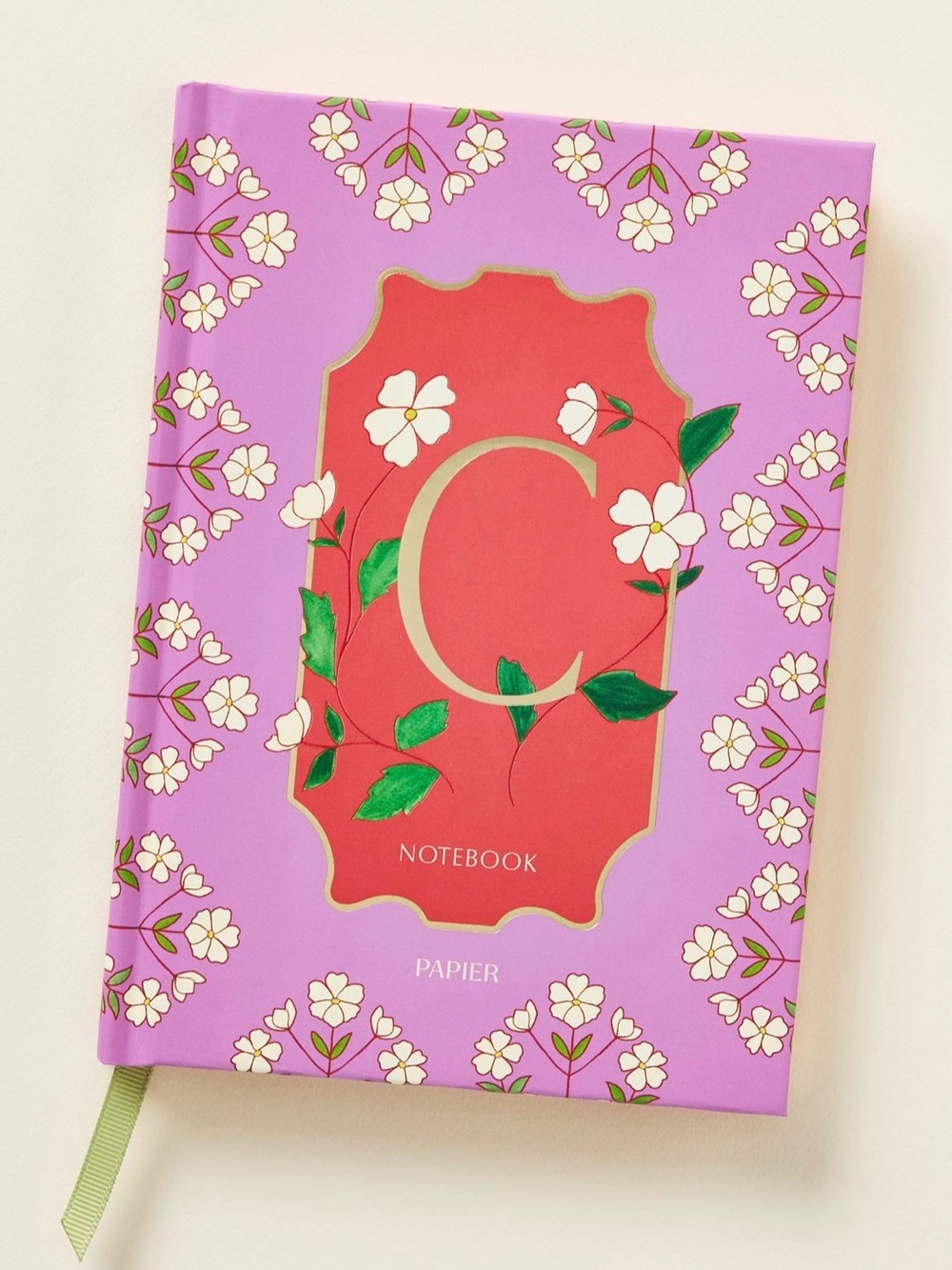 Anthropologie Papier Monogram C Floral Notebook